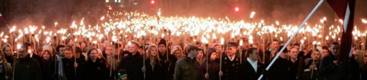 Fascist crowd in Baltic States