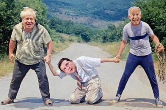 funny picture humor Biden Johnson Zelensky