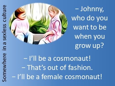 Sexless cultures joke transgender cosmonaut funny dialogue