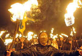 torchlight procession nazis Ukraine neo-nazis