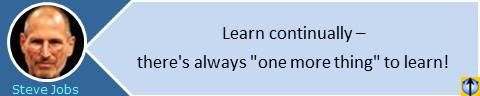 Steve Jobs quotes: Learn continually  there's always "one more thing" to learn! 