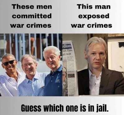 U.S. presidents war crimonals Julian Assange truth bomger jailed