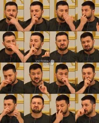 Zelensky funny faces joke collage