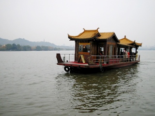 Chinese traditional boat, Hangzhou Lake, Wonderful China