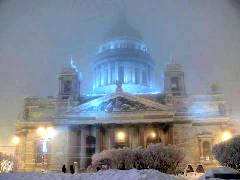 Issaky cathedral in St-Petersburg, Russia - look like a fairy tale in winter
